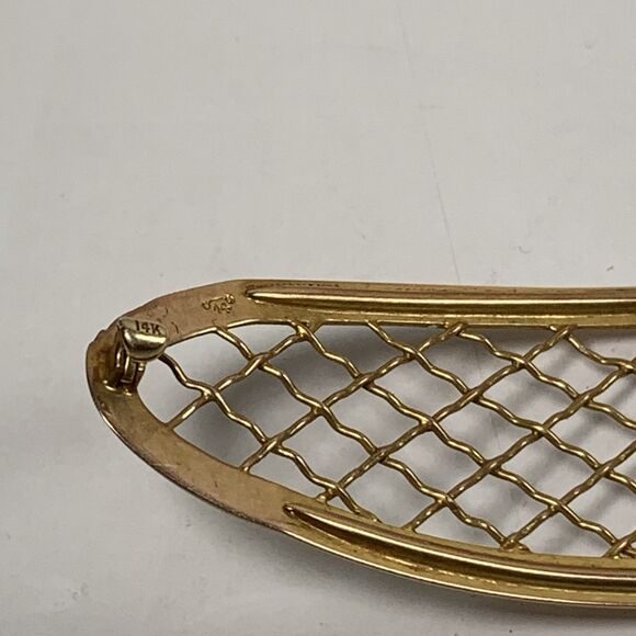 Antique 14k Gold Hair Barrette Victorian Edwardian 13 Grams Ornate Lattice 3.5” main image 14